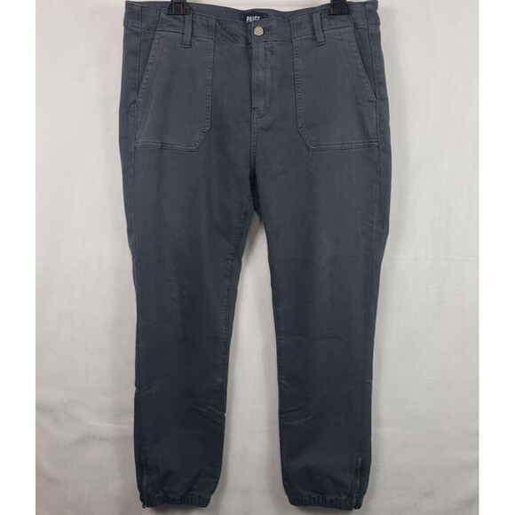 PAIGE Mayslie Jogger Women's Size 32 Gray Zip Ankle Pants Y2K Mid - Picture 1 of 13